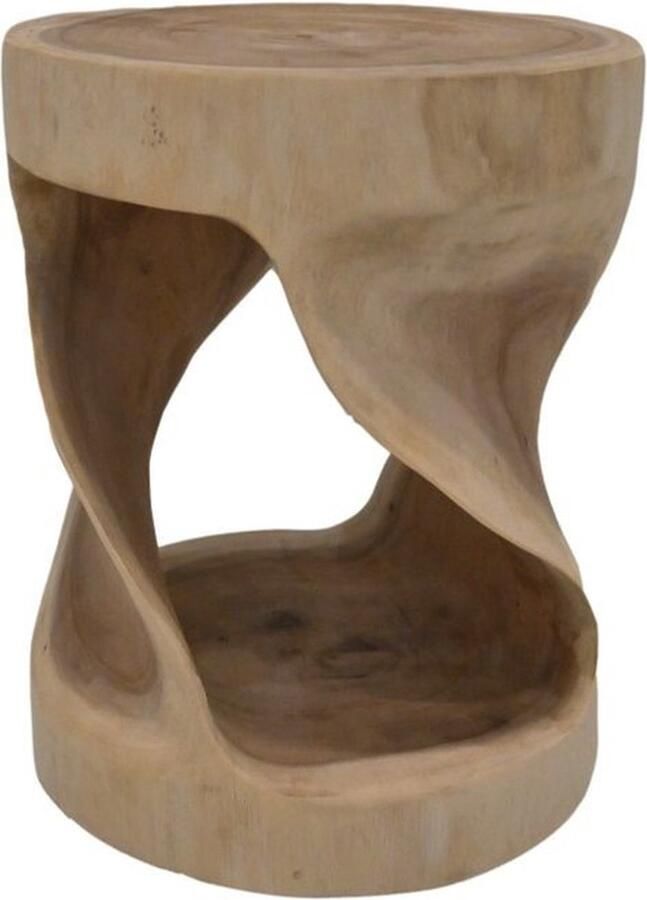 PS-Collection Arianna Bijzettafel 30x30x44 cm Naturel Munggurhout bijzettafels bijzettafel buiten bijzet tafel bijzettafel metaal met hout bijzettafel vierkant bijzettafel rond bijzettafel industrieel