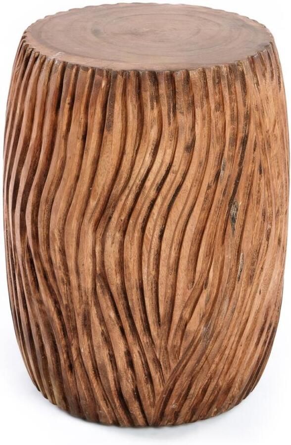 PS-Collection De Celebes Kruk ø30x45cm Naturel Suarhout krukje hout krukjes om op te zitten krukje badkamer krukjes om op te zitten volwassenen krukje make up tafel kruk krukje houten krukje