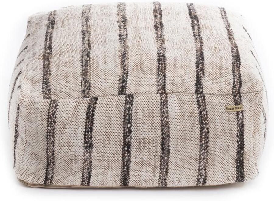 PS-Collection De Oh My Gee Poef 60x25cm Bohemian Wit Katoen poef rond velvet zitzak poef rond poef rond grijs poefs rond poef velvet