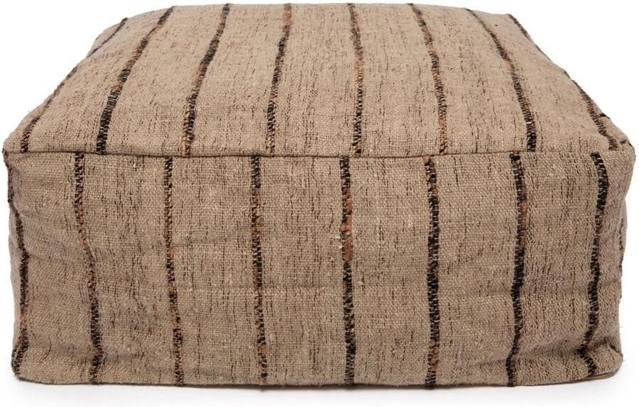 PS-Collection De Oh My Gee Poef 60x60x25cm Beige Zwart Katoen poef rond velvet zitzak poef rond poef rond grijs poefs rond poef velvet