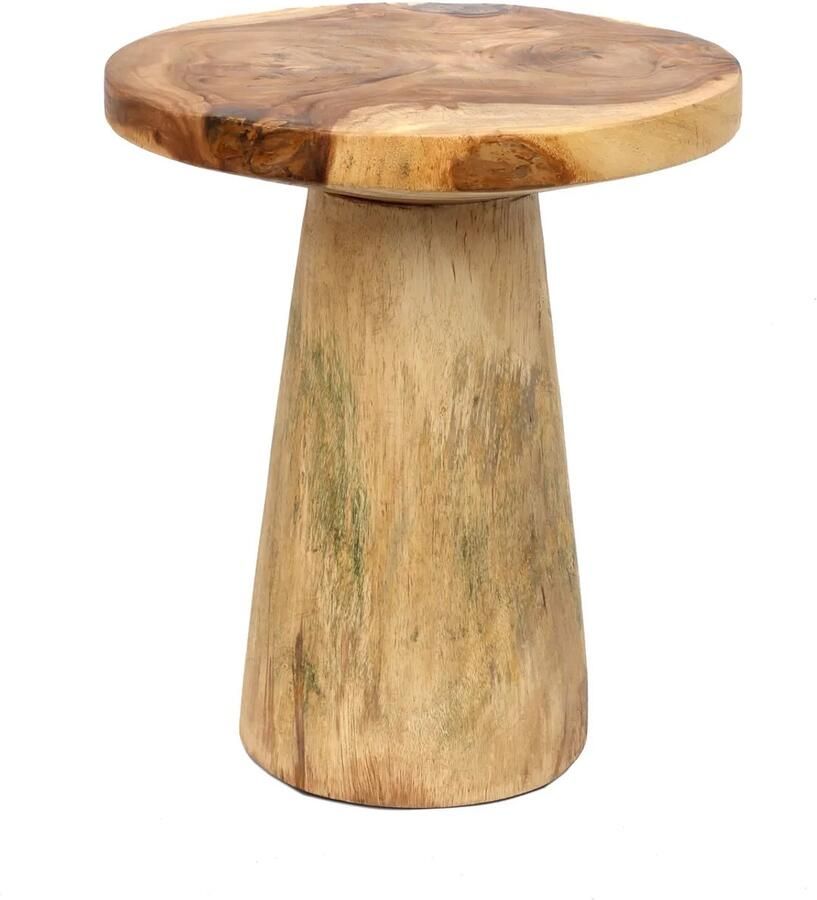 PS-Collection De Timber Conic Bijzettafel ø50x57cm Naturel Munggurhout bijzettafels bijzettafel buiten bijzet tafel bijzettafel metaal met hout bijzettafel vierkant bijzettafel rond bijzettafel industrieel