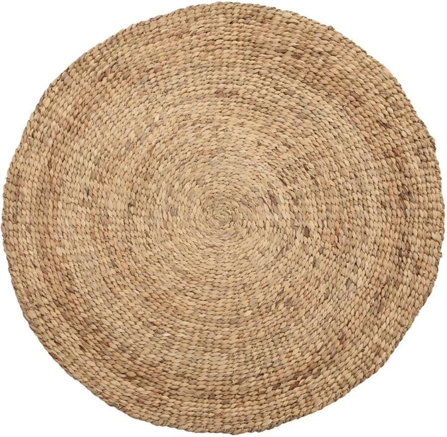 PS-Collection Het Waterhyacint Tapijt ø150cm Naturel vloerkleed rond koeienhuid vloerkleed schapenvacht medicinaal schapenvacht ijsland