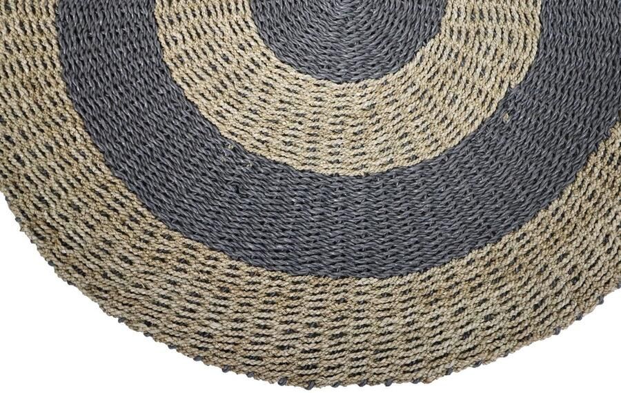 PuurSpirits Myles Vloerkleed ø100cm Grijs Raffia Zeegras vloerkleed rond koeienhuid vloerkleed kinderkamer vloerkleed laagpolig schapenvacht medicinaal schapenvacht ijsland vloerkleed 160x230 vloerkleed 200x300