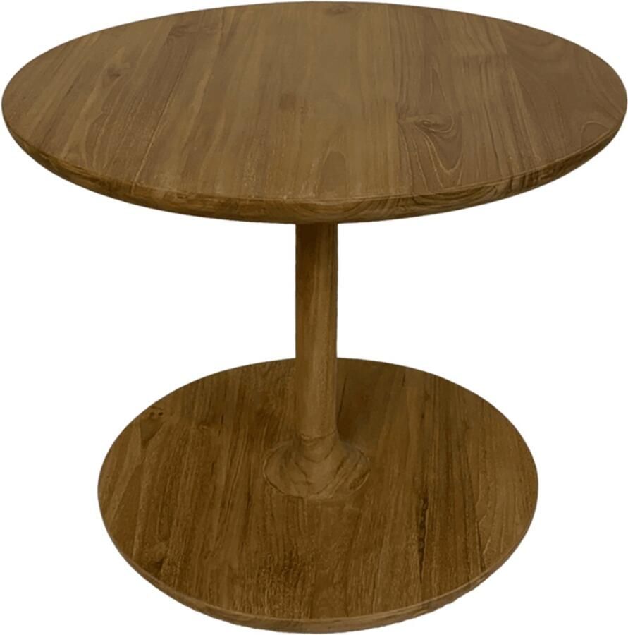 PS-Collection Ronde Teakhouten Salontafel – 50x50x40 cm – Naturel salontafels rond salontafels salontafel zwart salon tafel salontafel rond salontafel industrieel salontafel vierkant salontafel marmer salontafel wit