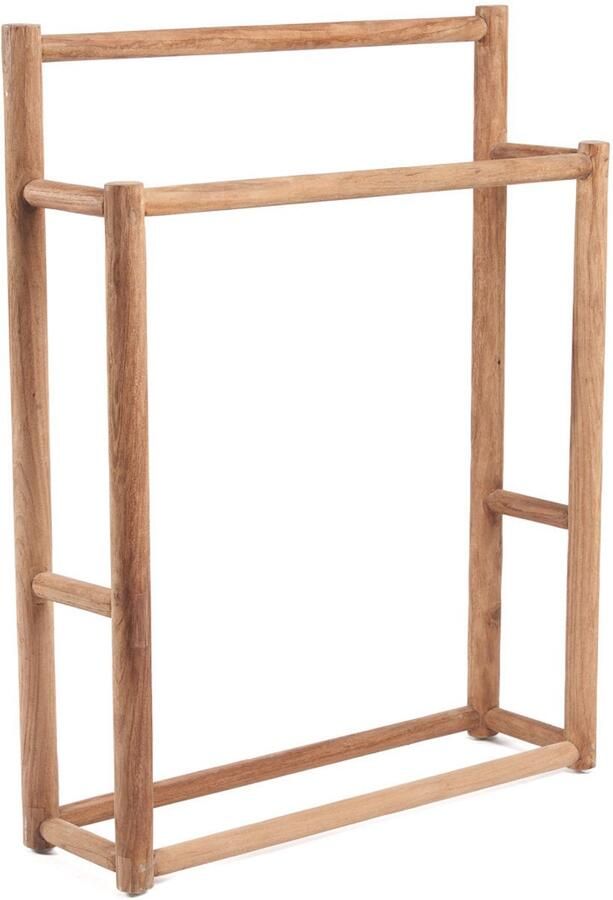 PS-Collection Rustiek Handdoekrek Naturel Gerecycled Teakhout 70x22x90cm handdoekladder decoratie ladder wandrek ladder decoratie trap decoratierek ladderrek houten ladder handdoekrek badkamer ladder handdoekenrek
