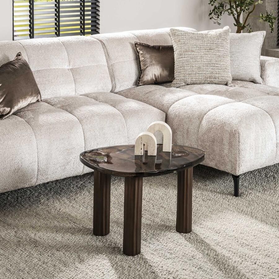 PS-Collection Salontafel Eclipse M Koper Antiek Glas Aluminium 62x45x40 cm salontafels rond salontafels industrieel salontafel rond hout metaal salontafel rond zwart salontafel vierkant salontafel hout