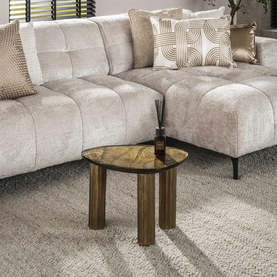 PS-Collection Salontafel Eclipse S Goud Antiek Glas Aluminium 51x37x35 cm salontafels rond salontafels industrieel salontafel rond hout metaal salontafel rond zwart salontafel vierkant salontafel hout