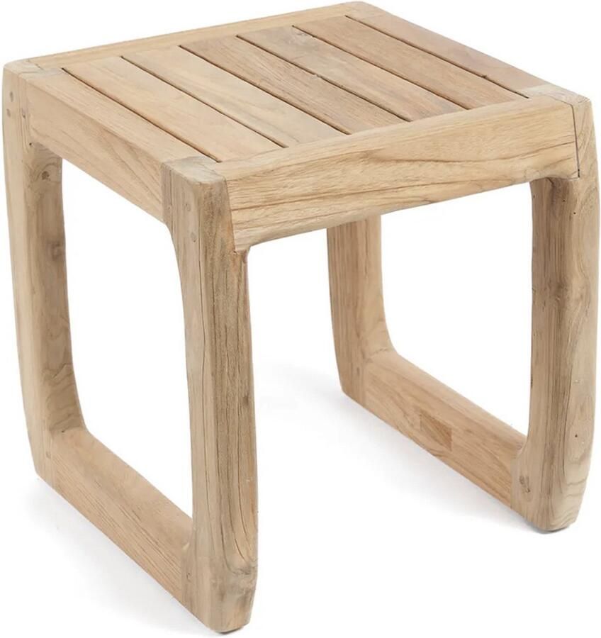 PS-Collection Symi Buitenkruk 38x38x40cm Naturel Gerecycled Teakhout krukje hout krukjes om op te zitten krukje badkamer krukjes om op te zitten volwassenen krukje make up tafel kruk krukje houten krukje - Foto 2