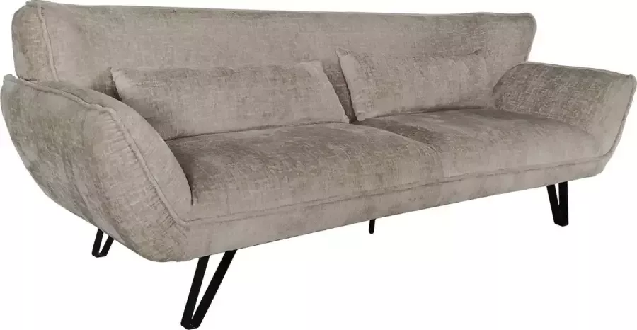 PTMD COLLECTION PTMD Yelena Khaki sofa 3 seater soft velvet