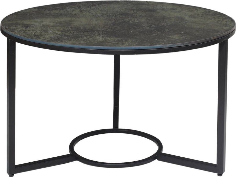 PTMD Logan grey glass blended iron base side table l kd