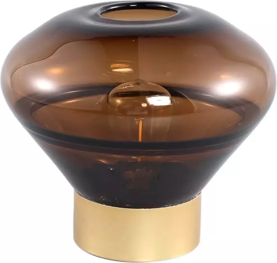 PTMD COLLECTION PTMD Akahi Brown glass LED lamp round