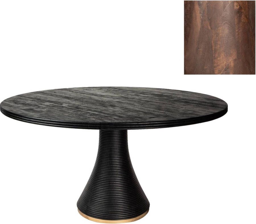PTMD COLLECTION PTMD Arca rib dining table Brown Gold
