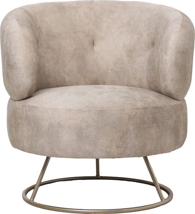 Ptmd Collection PTMD Carice Beige fauteuil infinity 2 beige gold base - Foto 1