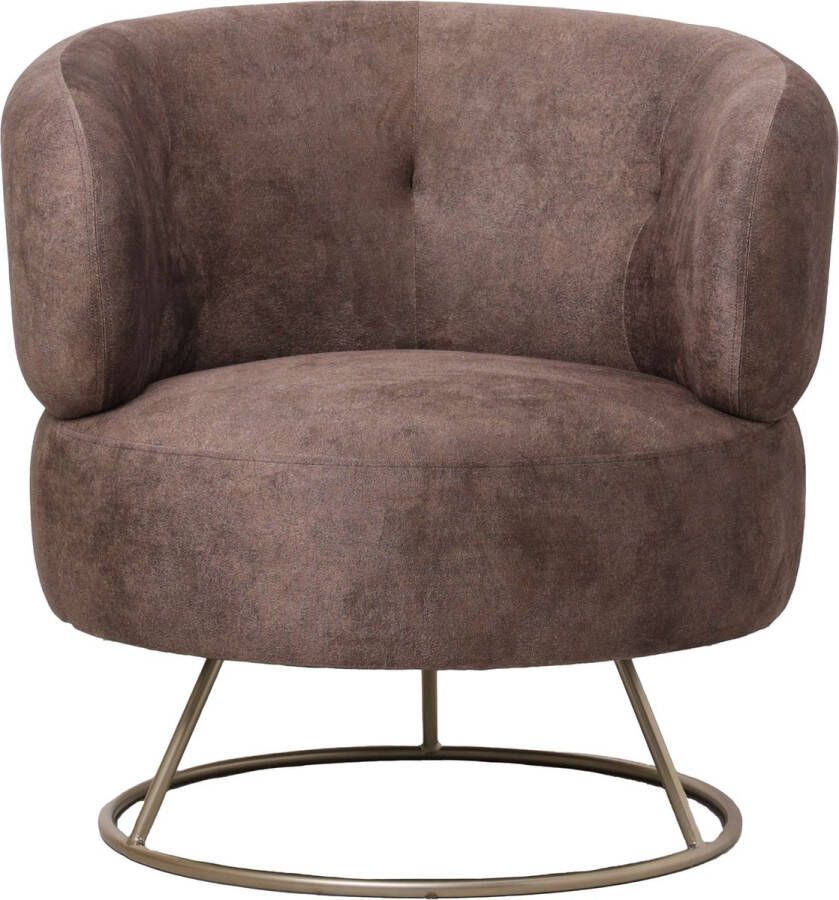Ptmd Collection PTMD Carice Brown fauteuil infinity 3 bison gold base