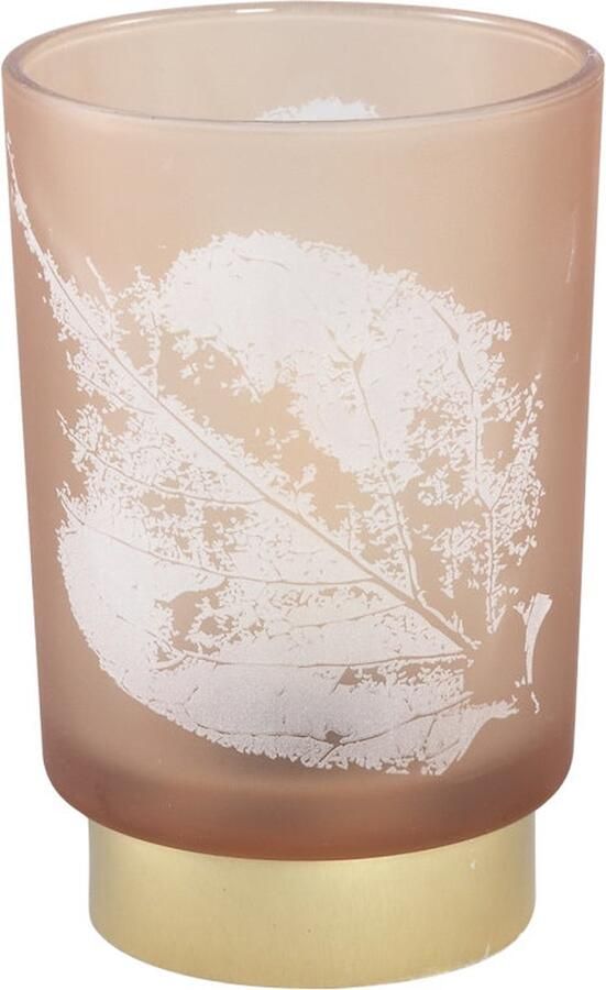 PTMD COLLECTION Led Tafellamp PTMD Pinny Windlicht 12 x 12 x 20 cm Glas Bruin (2 x AAA batterij niet inbegrepen)