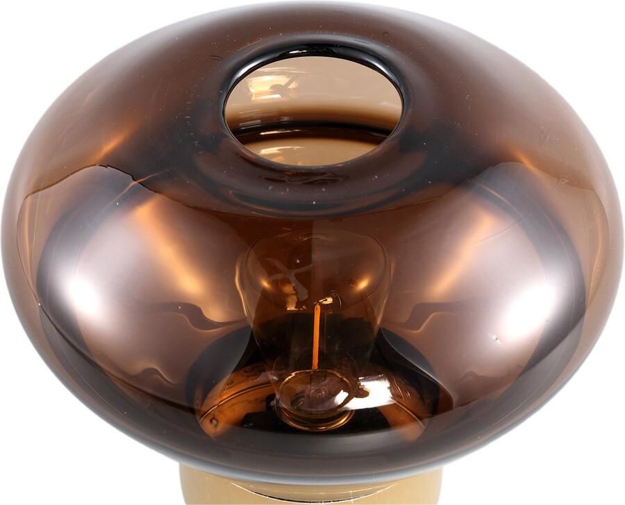 PTMD COLLECTION PTMD Akahi Brown glass LED lamp round