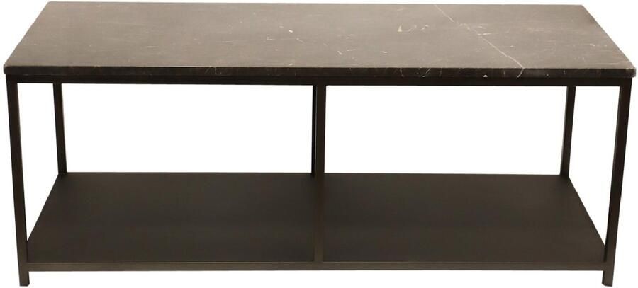PTMD COLLECTION PTMD Laco Brown sidetable marble top taupe metal frame