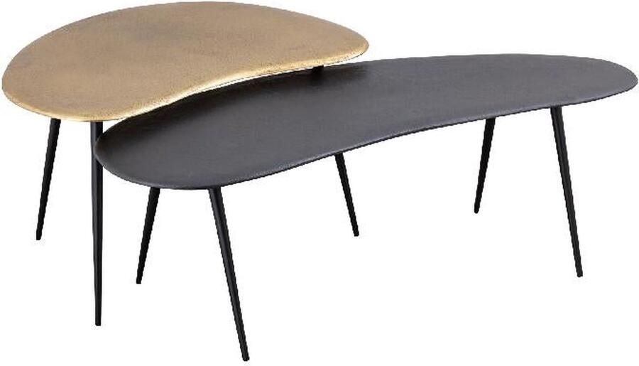 PTMD COLLECTION PTMD Salontafel Blaze 105x43x36 cm Aluminium Zwart