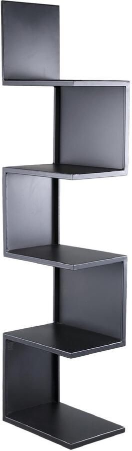 PTMD COLLECTION PTMD Duane Black steel wall rack squared corners