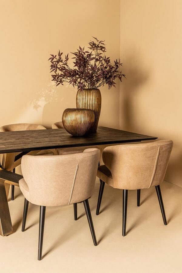 PTMD COLLECTION PTMD Fiori Sand Mio Vegan Leather Dining Chair - Foto 2