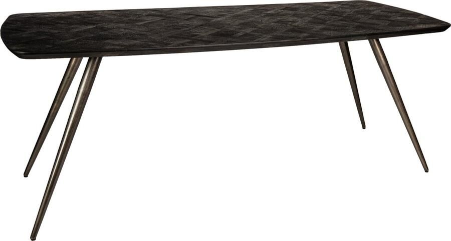 PTMD COLLECTION PTMD Fieron Black acaia wooden dining table oval 200cm