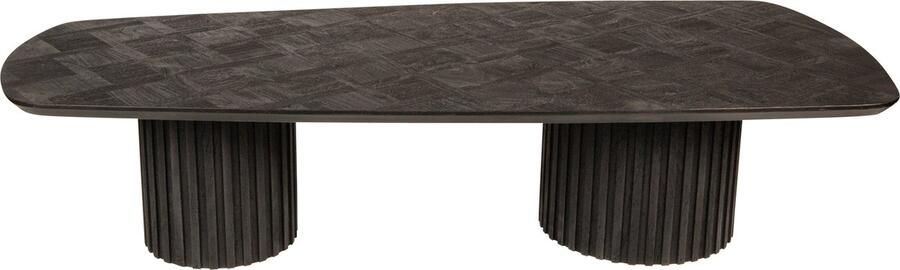 PTMD COLLECTION PTMD Fieron Black wooden coffee table double round base