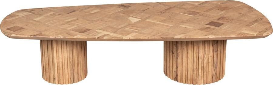 PTMD COLLECTION PTMD Fieron Natural wooden coffee table double rnd base