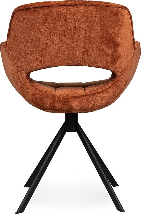 PTMD COLLECTION PTMD Link Dining Chair Berge 3032 Rust Fabric Metal Leg - Foto 2