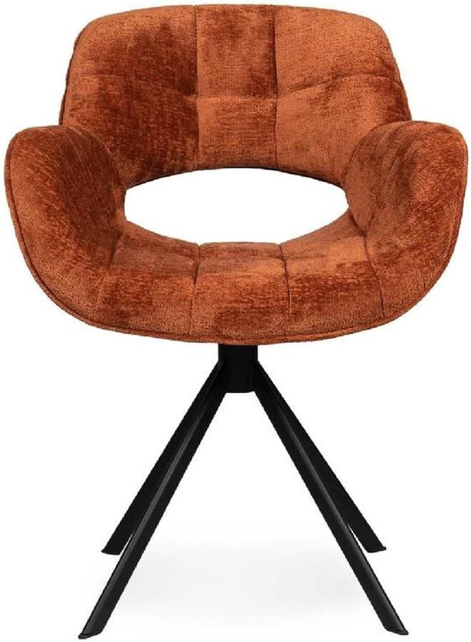 PTMD COLLECTION PTMD Link Dining Chair Berge 3032 Rust Fabric Metal Leg