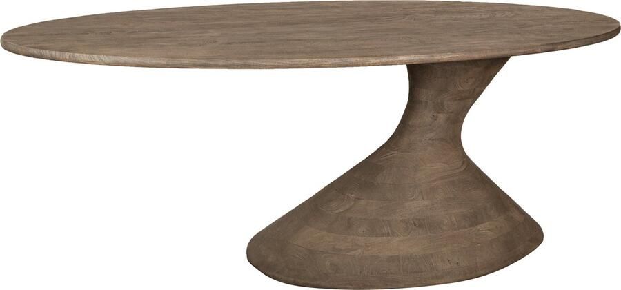 PTMD COLLECTION PTMD Nemo Grey mango wooden dining table oval 220cm
