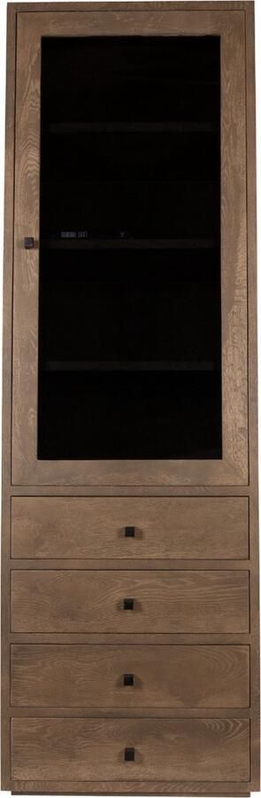 PTMD COLLECTION PTMD Oak Cabinet Armarium 1 door 4 drawers Glay