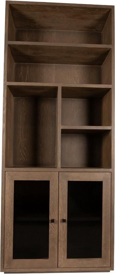 PTMD COLLECTION PTMD Oak Cabinet open Armarium 2-drs Glay