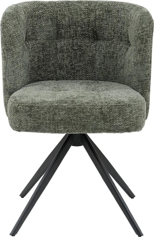 PTMD COLLECTION PTMD Eetkamerstoel Odin 67x67x85 cm Textiel Olijf