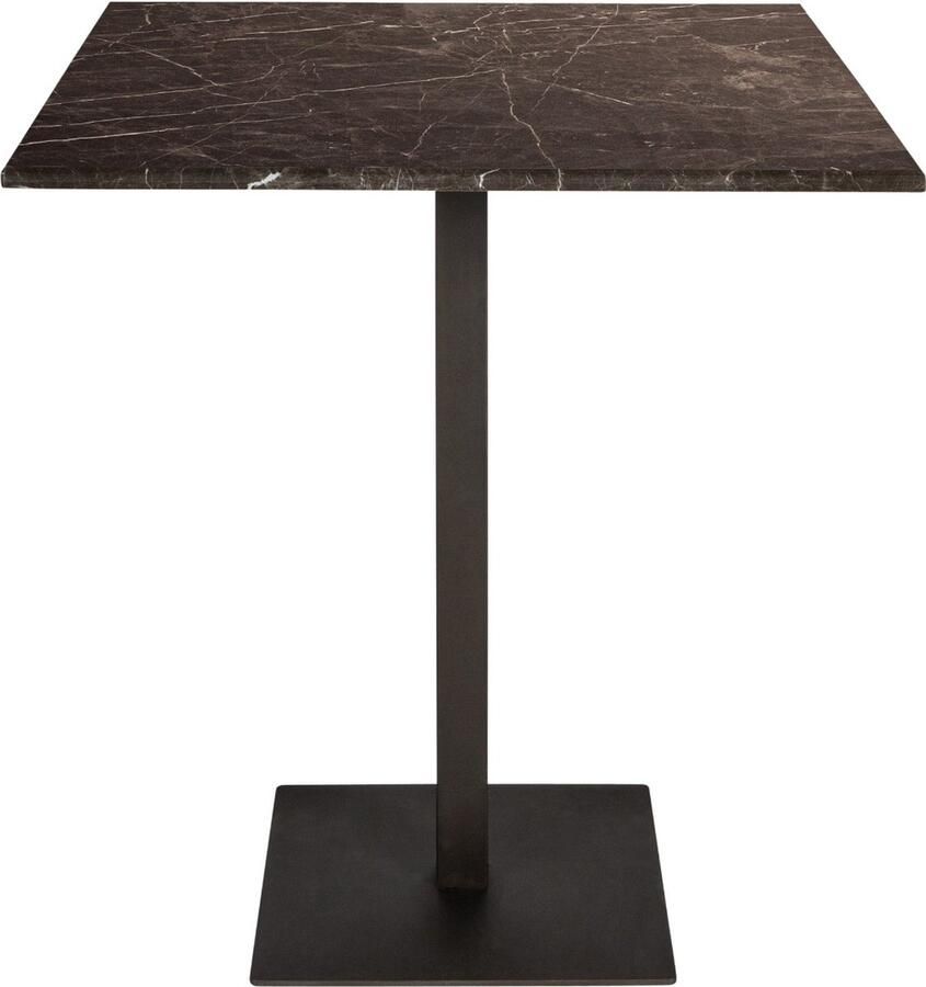 PTMD COLLECTION PTMD Plaza bistrotable square brown marble taupe base