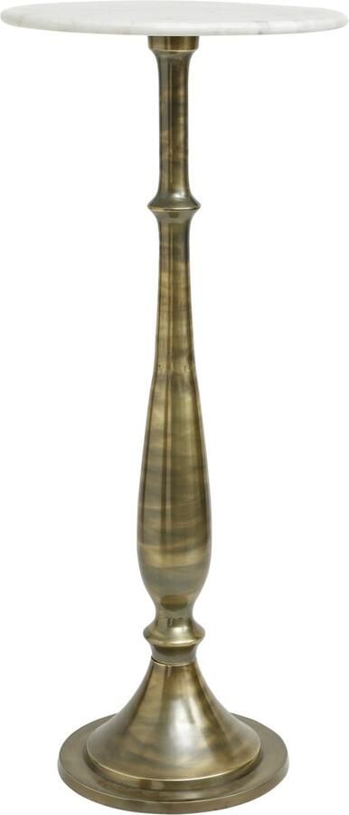 PTMD COLLECTION PTMD Bijzettafel Sonnel 39x39x90 cm Ijzer Champagne Set van 2 - Foto 2