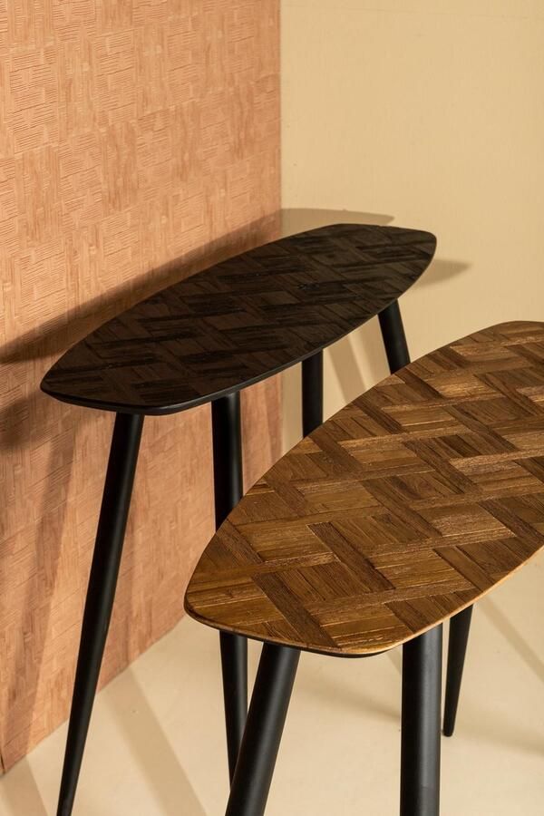 PTMD COLLECTION PTMD Tyano Bijzettafel 120x40x80 cm Hout Zwart - Foto 2