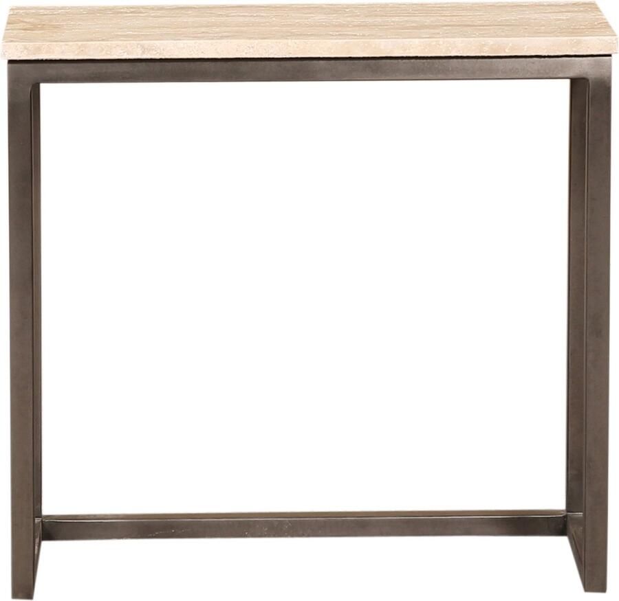 PTMD COLLECTION PTMD Bijzettafel Zoah 70x29x65 cm Travertijn Zwart- Set van 3 - Foto 2