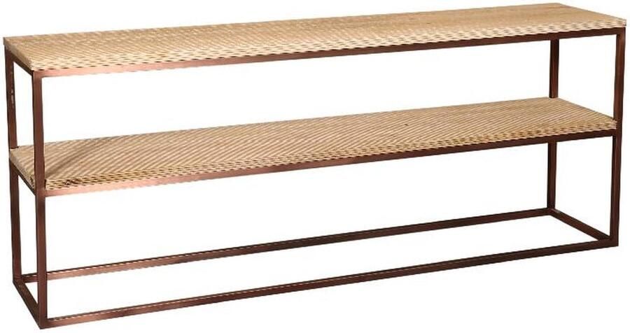 PTMD COLLECTION PTMD Zoah Copper Mango Wood Double Level Sidetable