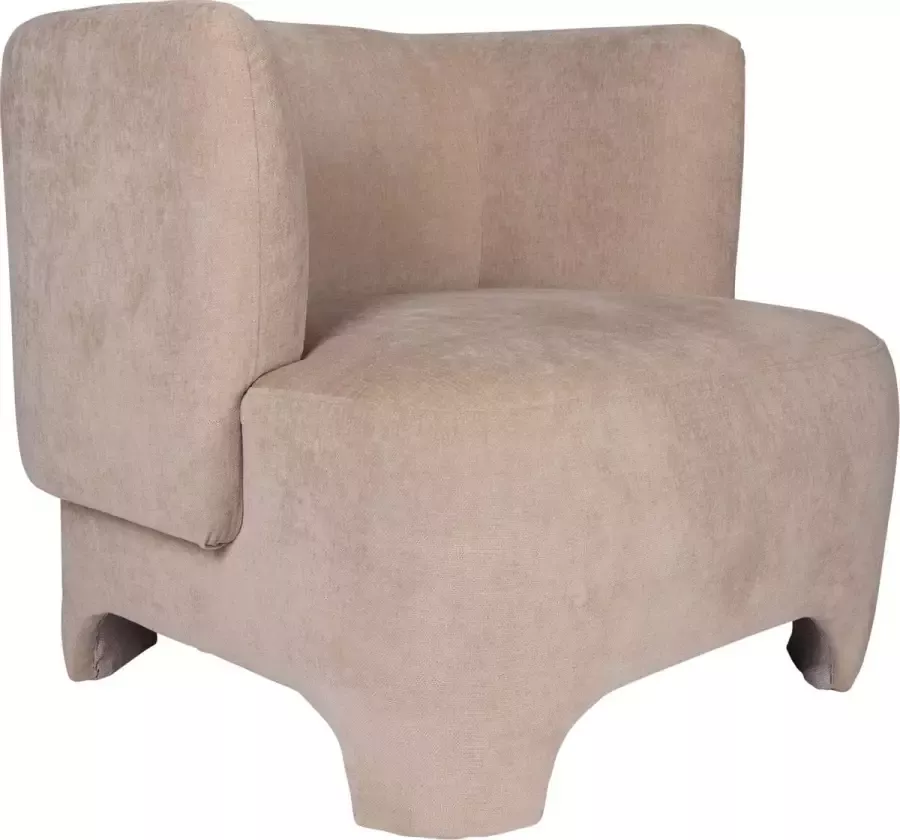 Ptmd Collection PTMD Damin Sand linen velvet look fauteuil