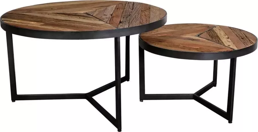 PTMD COLLECTION PTMD Danyon Round coffeetable set van 2