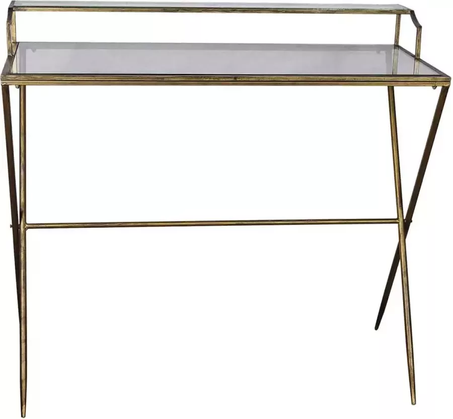 PTMD COLLECTION PTMD Emily Sidetable 95 x 42 x 87 cm Glas Metaal Goud