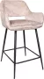 PTMD COLLECTION PTMD Fal LOW Velvet Khaki bar stool black metal leg KD - Thumbnail 1