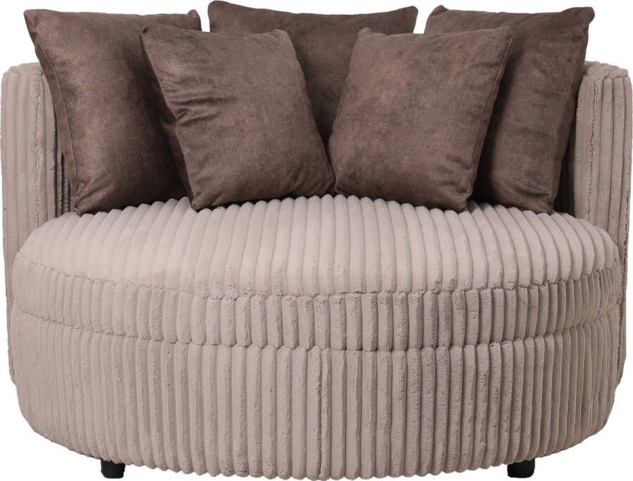 Ptmd Collection PTMD Fayen Taupe fauteuil ambience 4 mink 5 pillows