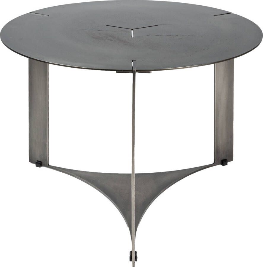 Ptmd Collection PTMD Ferrum Grey oldnickle metal coffeetable round 60cm - Foto 1
