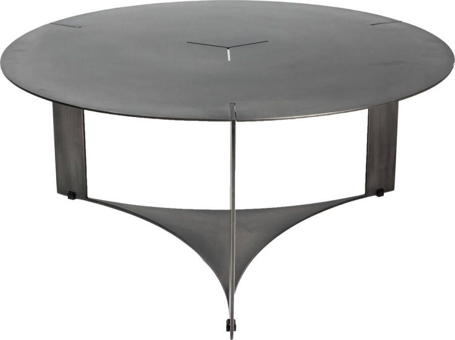 PTMD COLLECTION PTMD Ferrum Grey oldnickle metal coffeetable round 80 cm