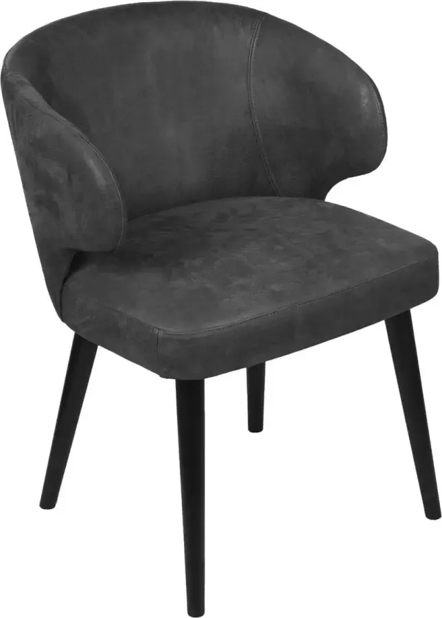 Ptmd Collection PTMD Fiori Anthracite terra leather dining chair