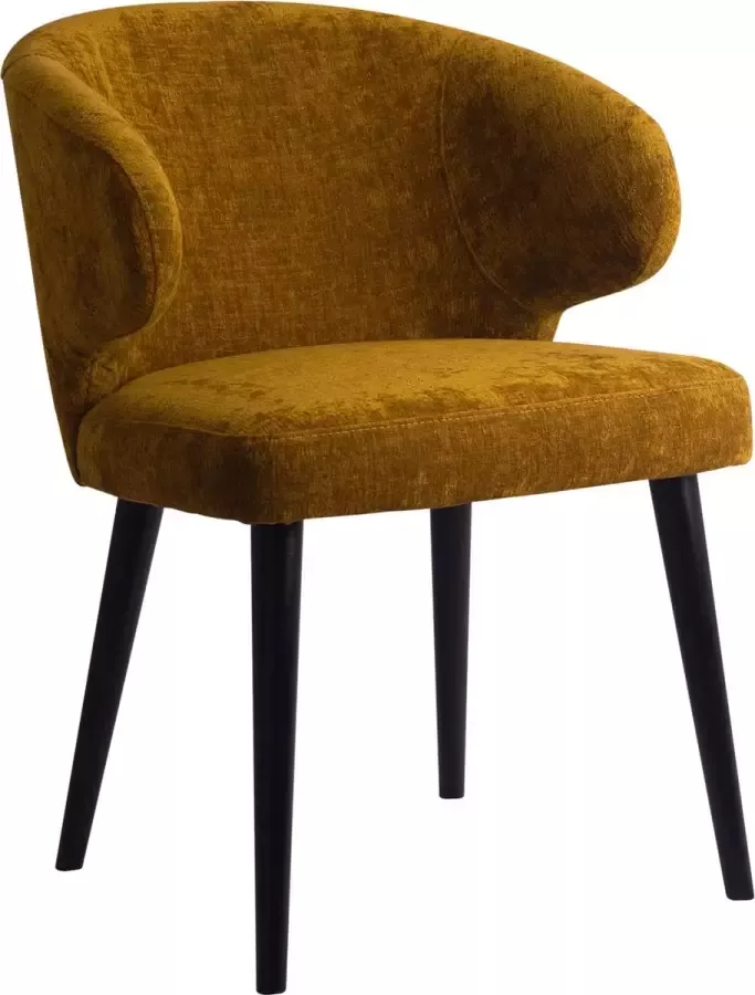 Ptmd Collection PTMD Fiori Yellow 6057 dining chair black wood legs - Foto 2