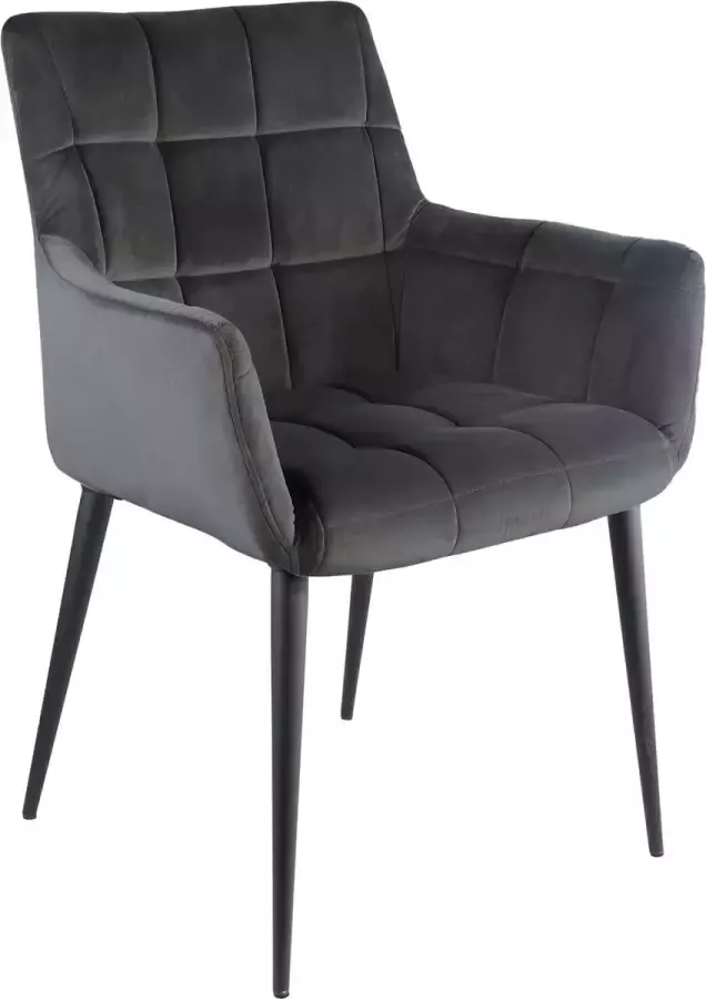 PTMD COLLECTION PTMD Flair velvet stoel met armleuning grijs