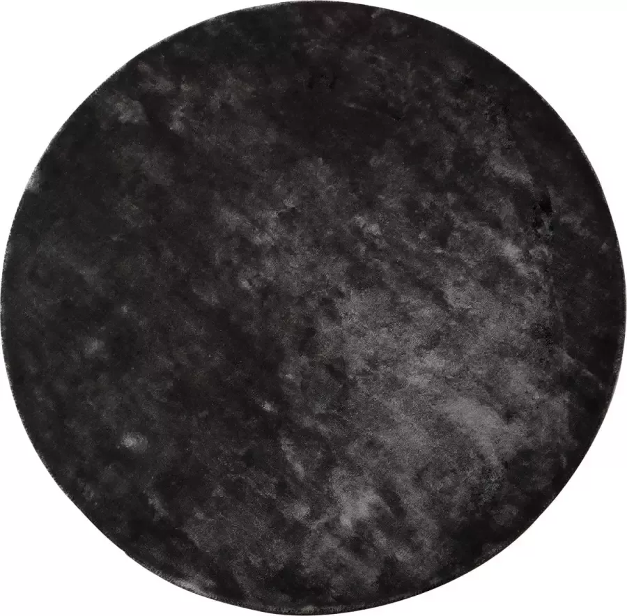 PTMD COLLECTION PTMD Flavia Black viscose handwoven carpet round