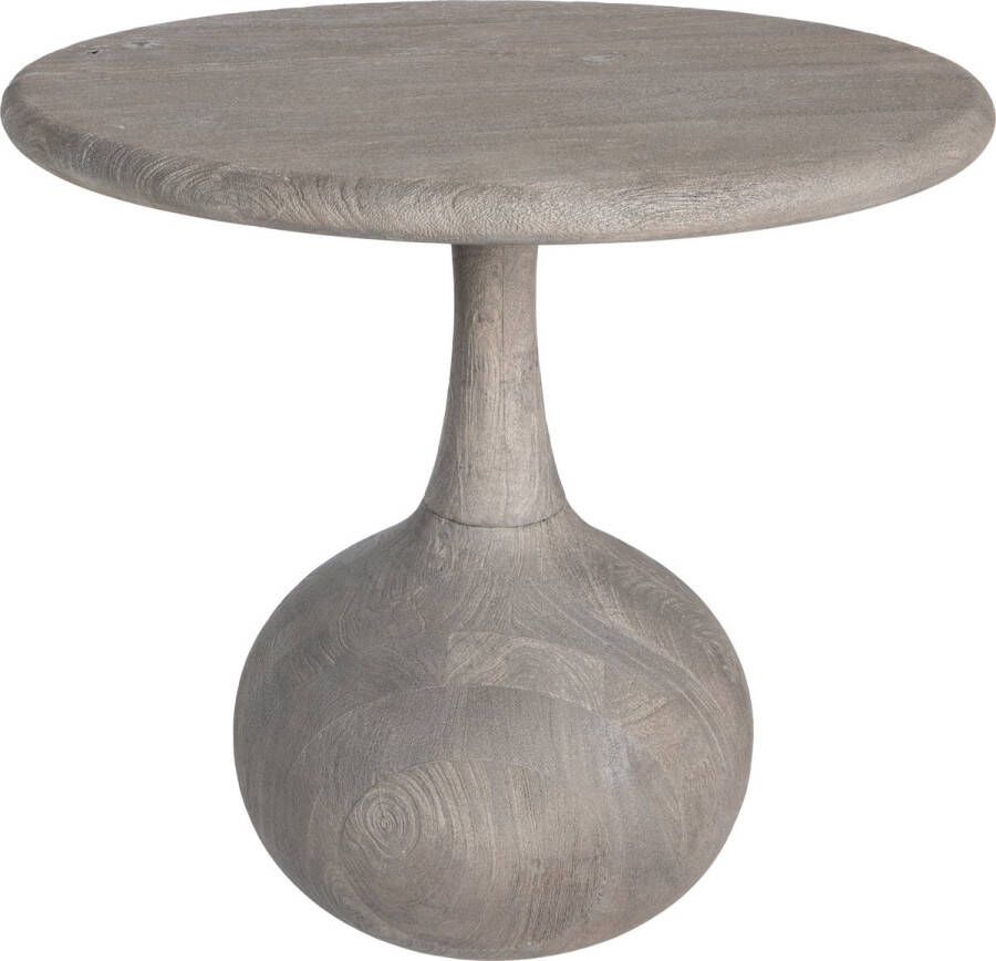 PTMD COLLECTION PTMD Flos Grey mango wooden side table round